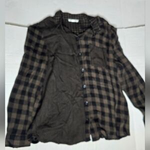 Plaid Button-Up Shirt